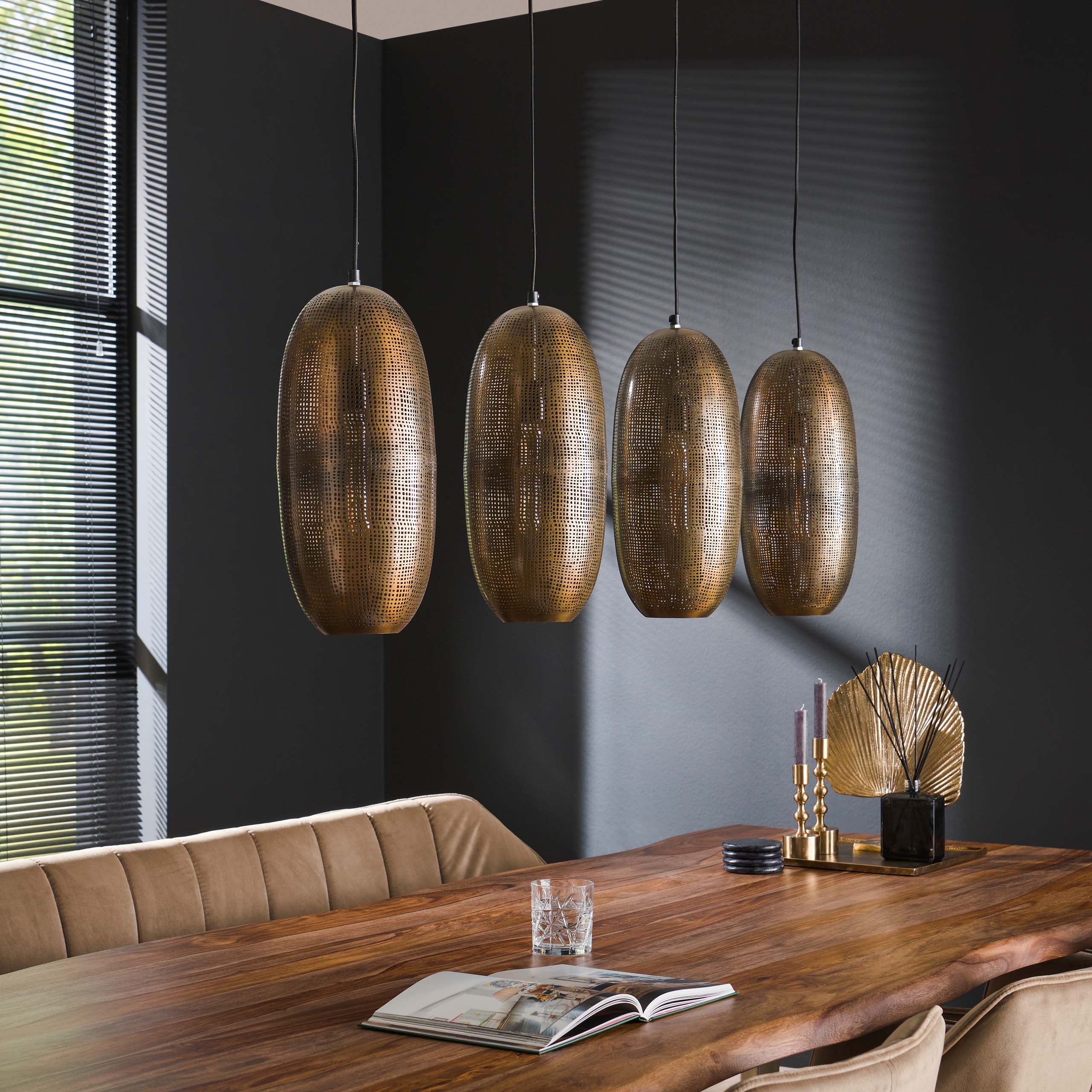 Hanglamp Cosmic 4-lichts / Antiek brons