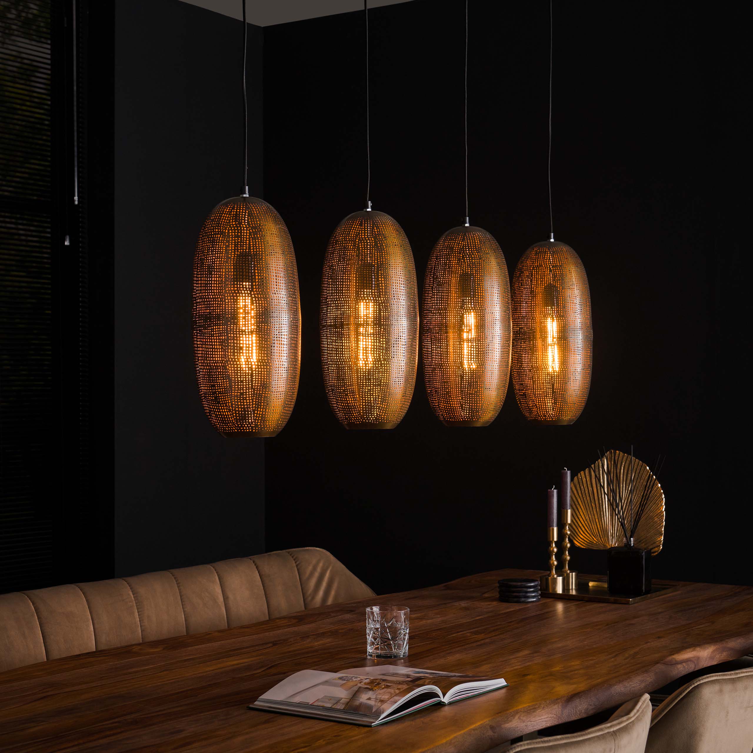 Hanglamp Cosmic 4 Lichts Antiek Brons