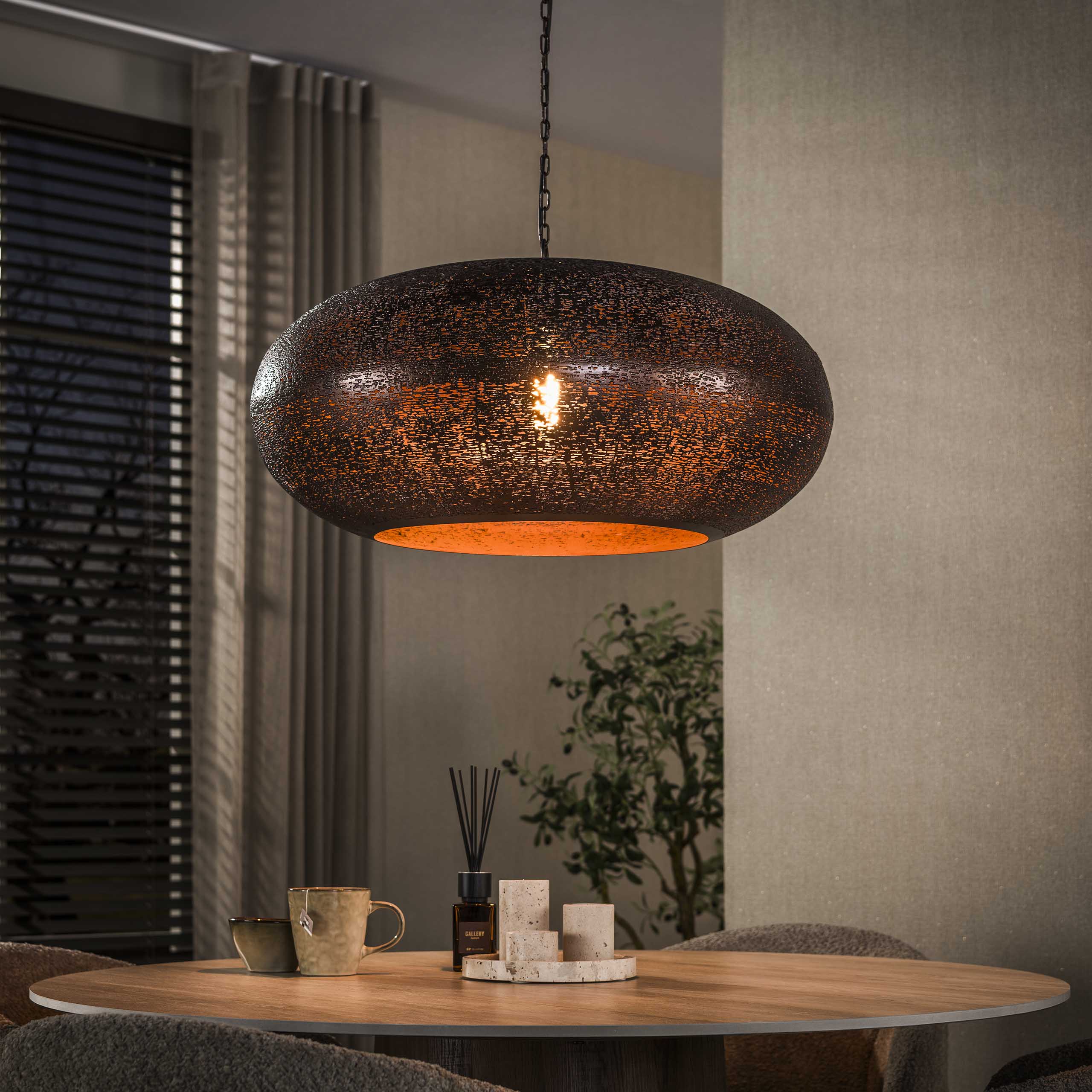 Hanglamp Cielo 1 Lichts O68Cm Antiek Koper