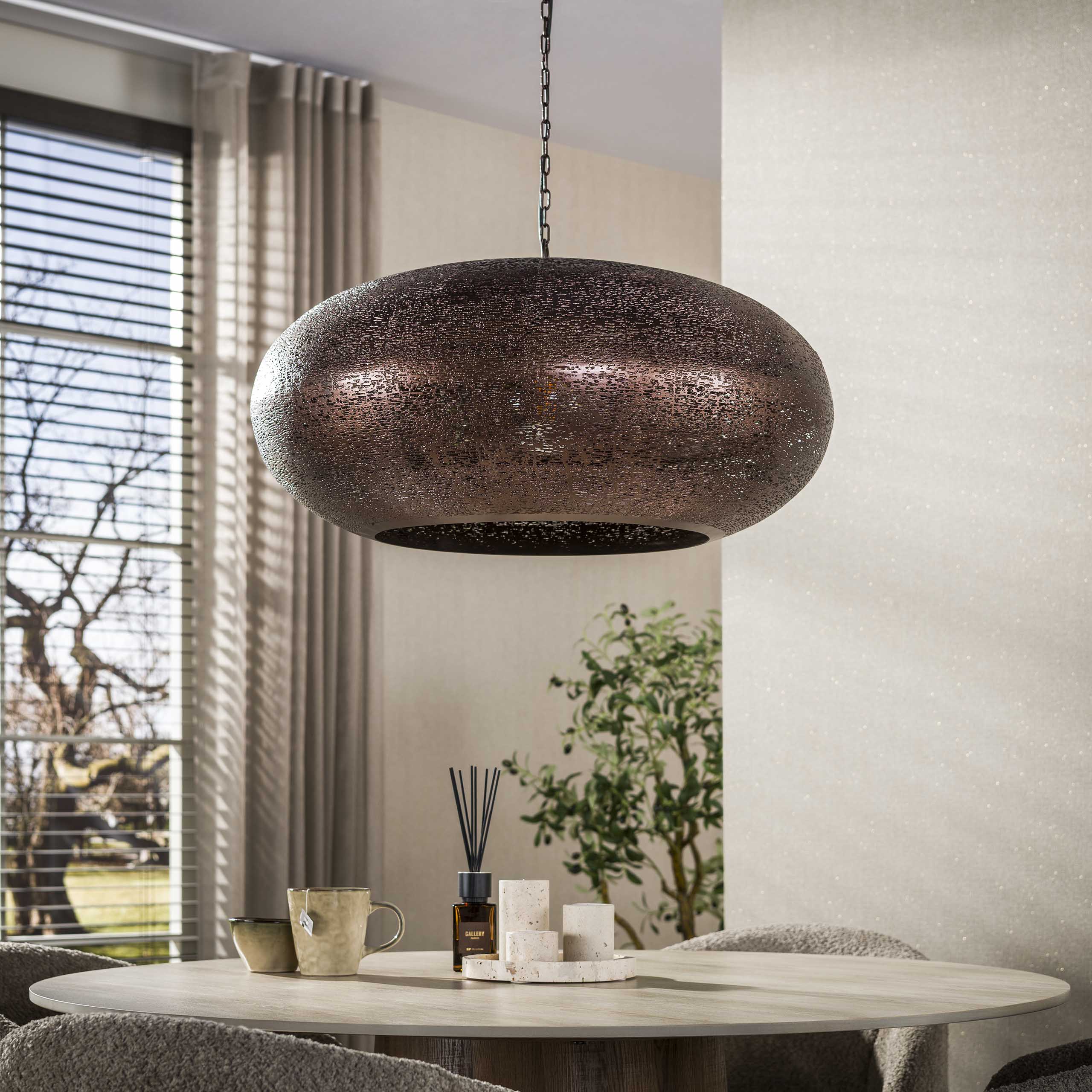 Hanglamp Cielo 1 Lichts O68Cm Antiek Koper