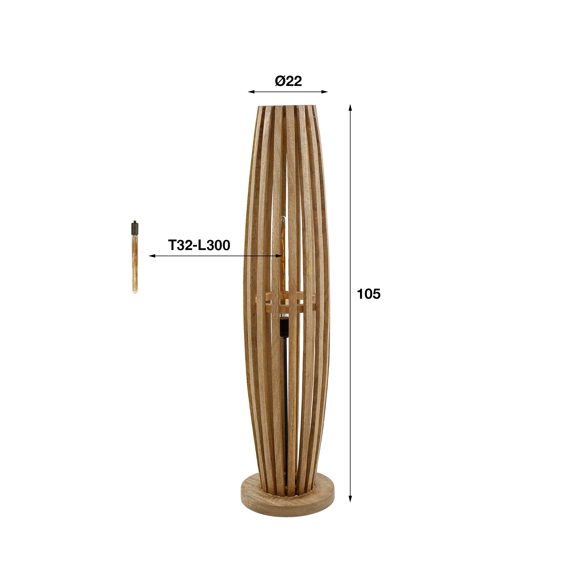 Vloerlamp Orbit 1 Lichts Massief Mango