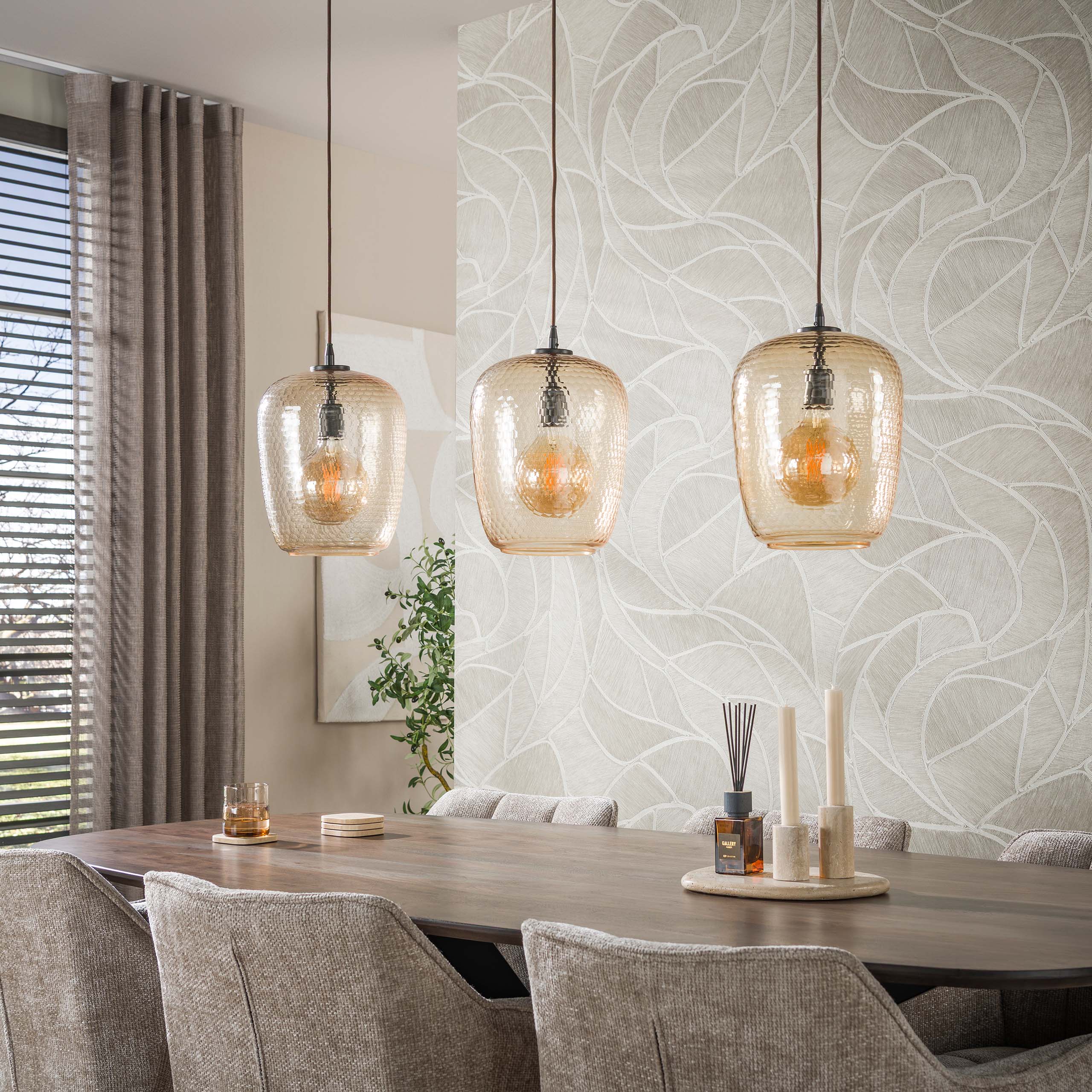 Hanglamp Python 3-lichts / Amber glas