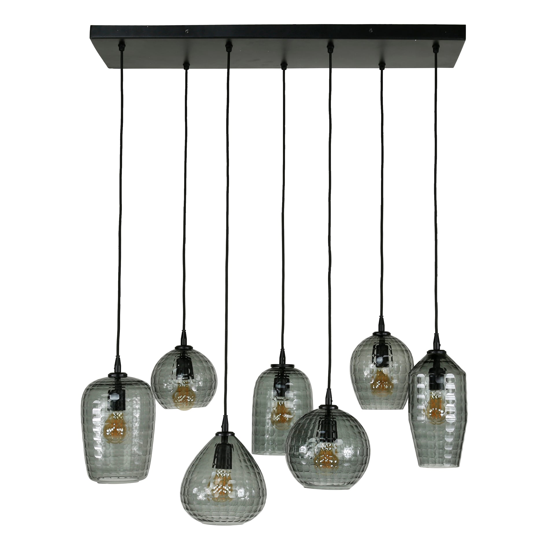 Hanglamp Hexagon 4 3 Lichts Smoke Grey Glas