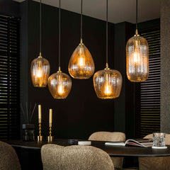 Hanglamp Diamond Grain 5 Lichts Diamant Glas