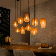Hanglamp Dot 5 4 Lichts Amber Glas