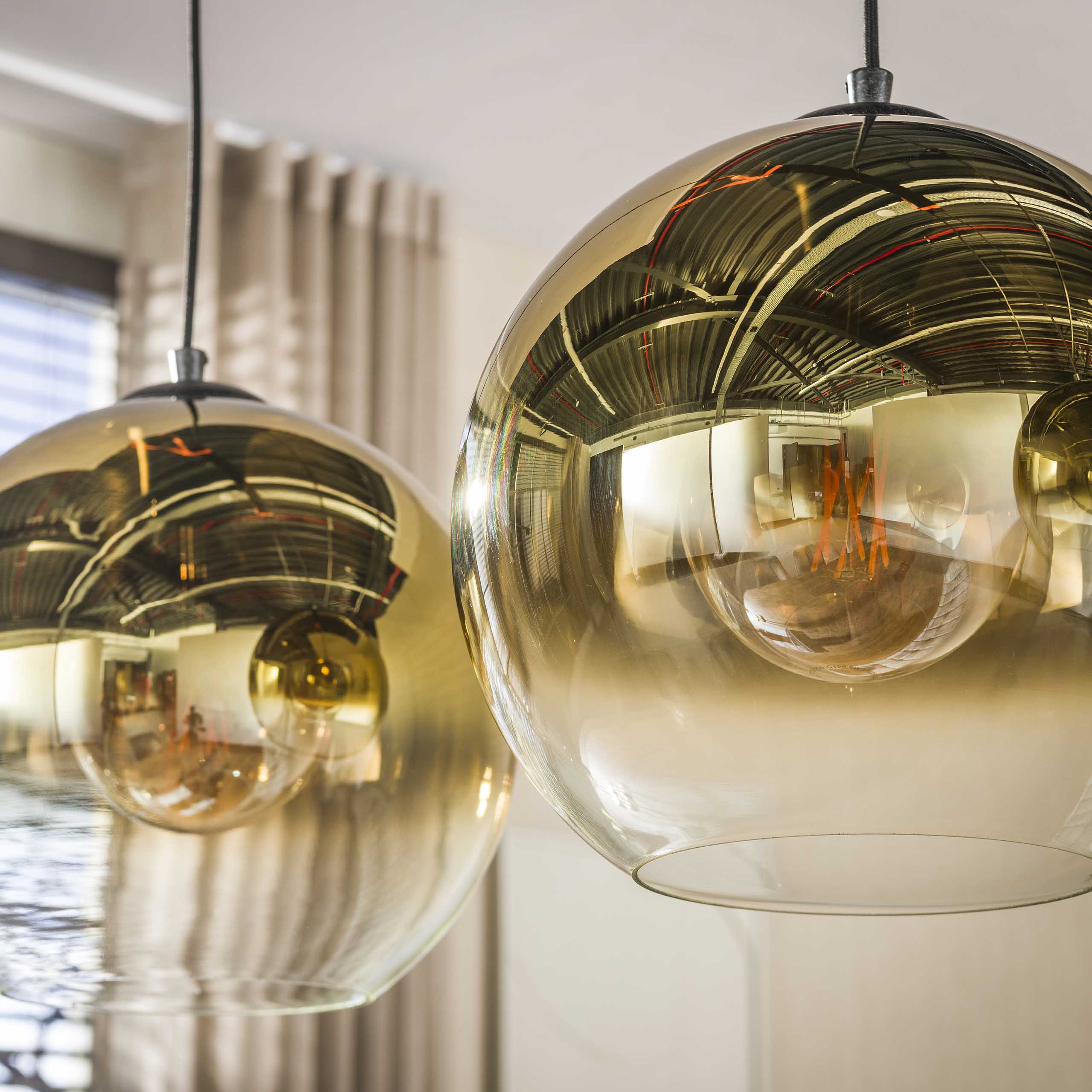 Hanglamp Bubble Shaded 3-lichts / Goud