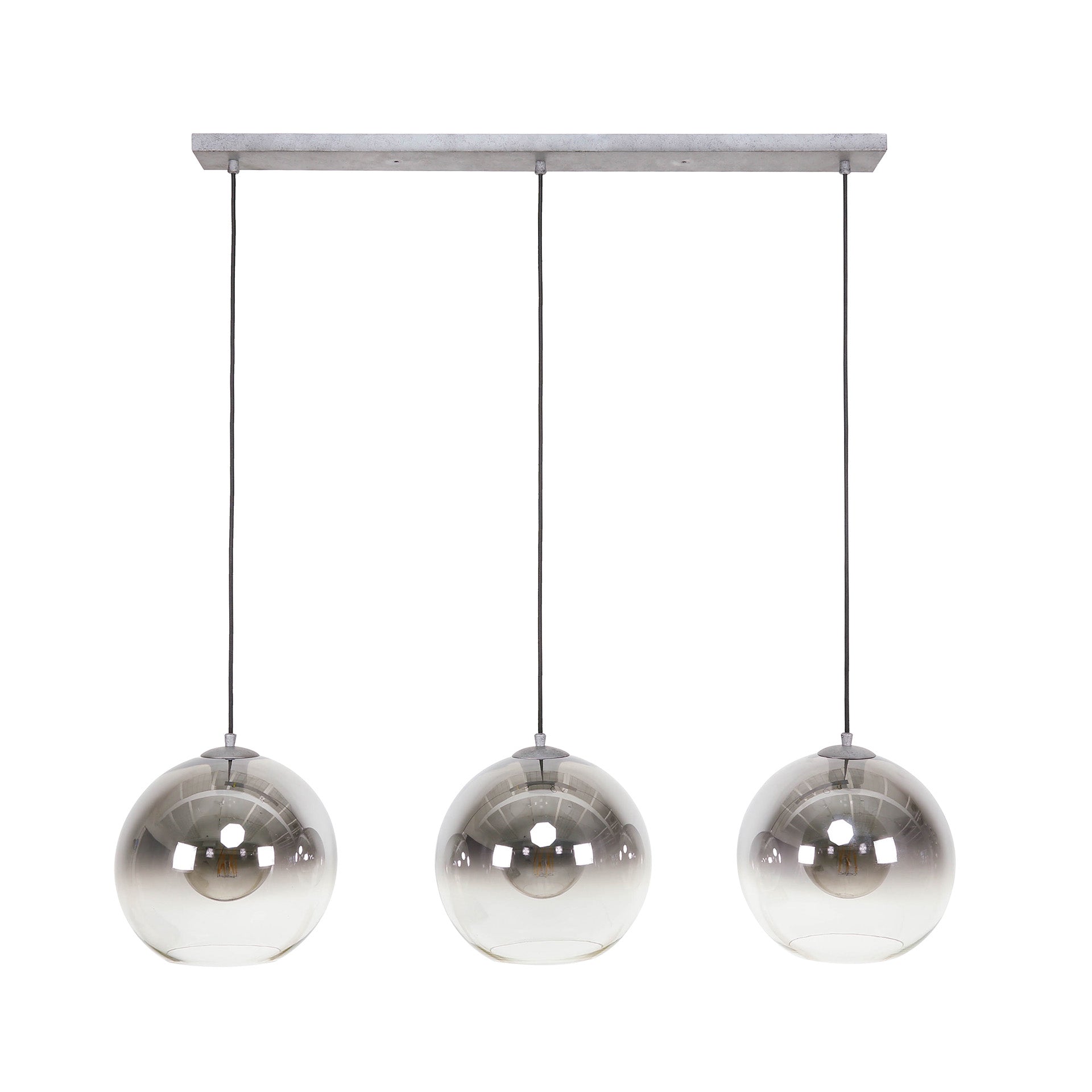 Hanglamp Bubble Shaded 3 Lichts Oud Zilver