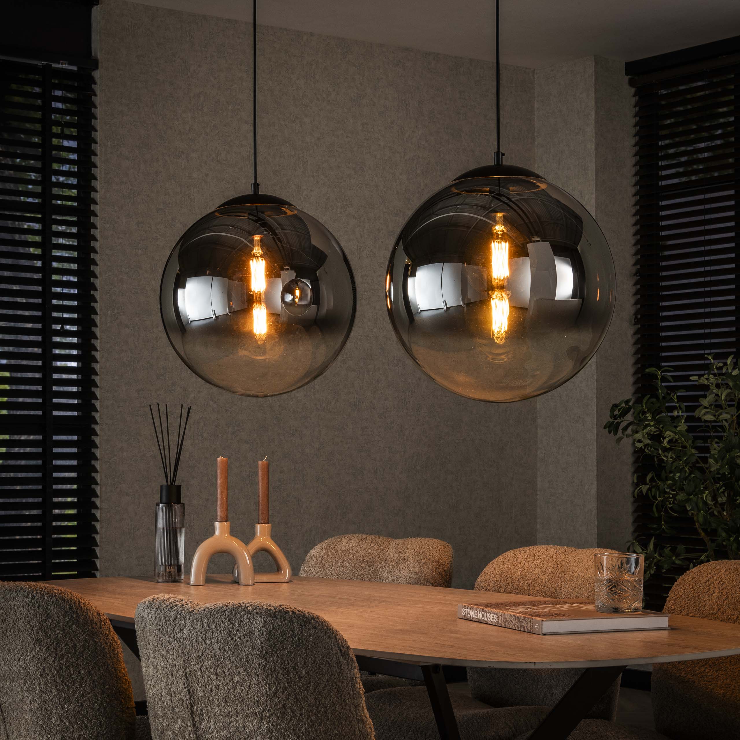 Hanglamp Bubble Shaded XL 2-lichts / Artic zwart