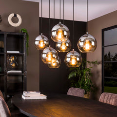 Hanglamp Bubble Shaded 4 3 Lichts Oud Zilver