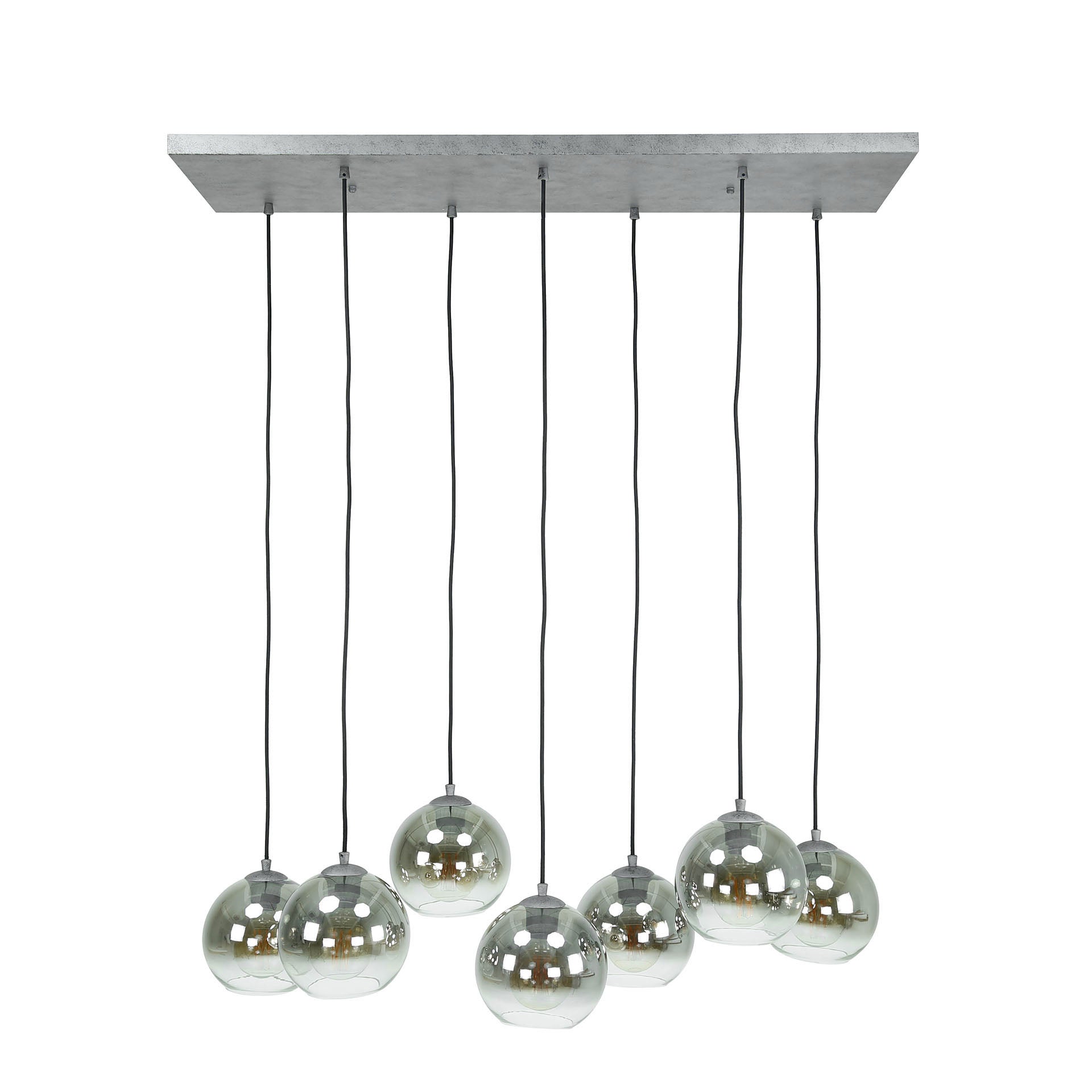 Hanglamp Bubble Shaded 4 3 Lichts Oud Zilver