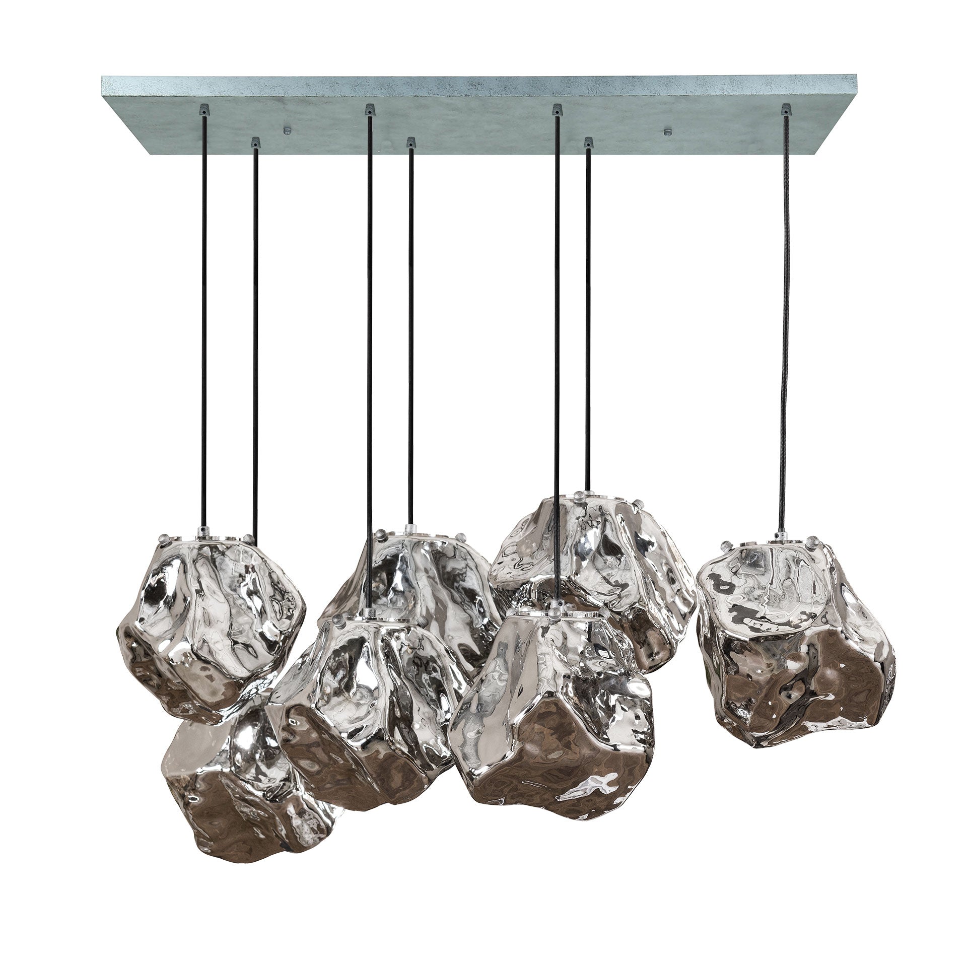 Hanglamp Rock 4 3 Lichts Chroom Glas