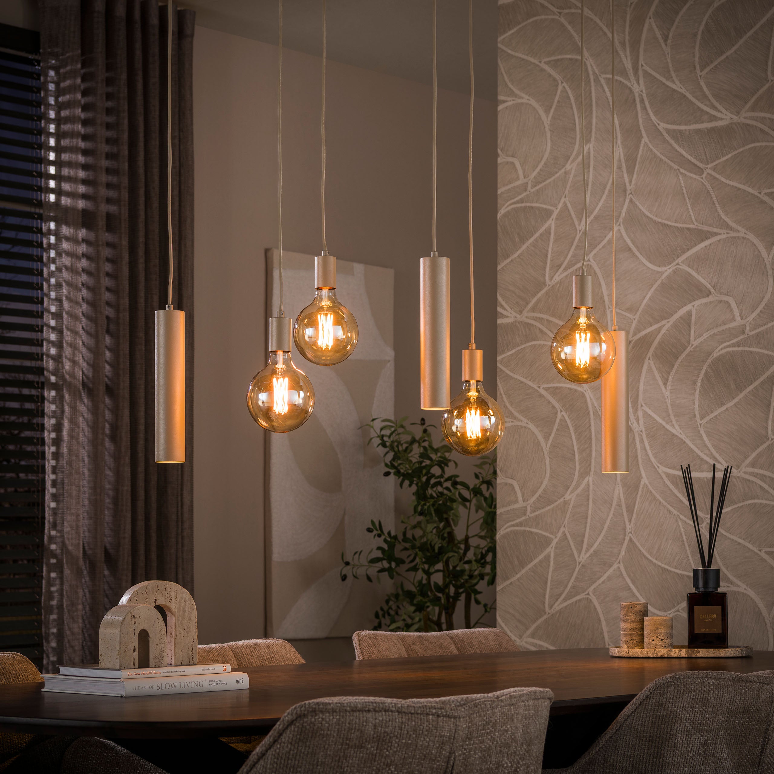 Hanglamp Senso 4+3-lichts / Beige