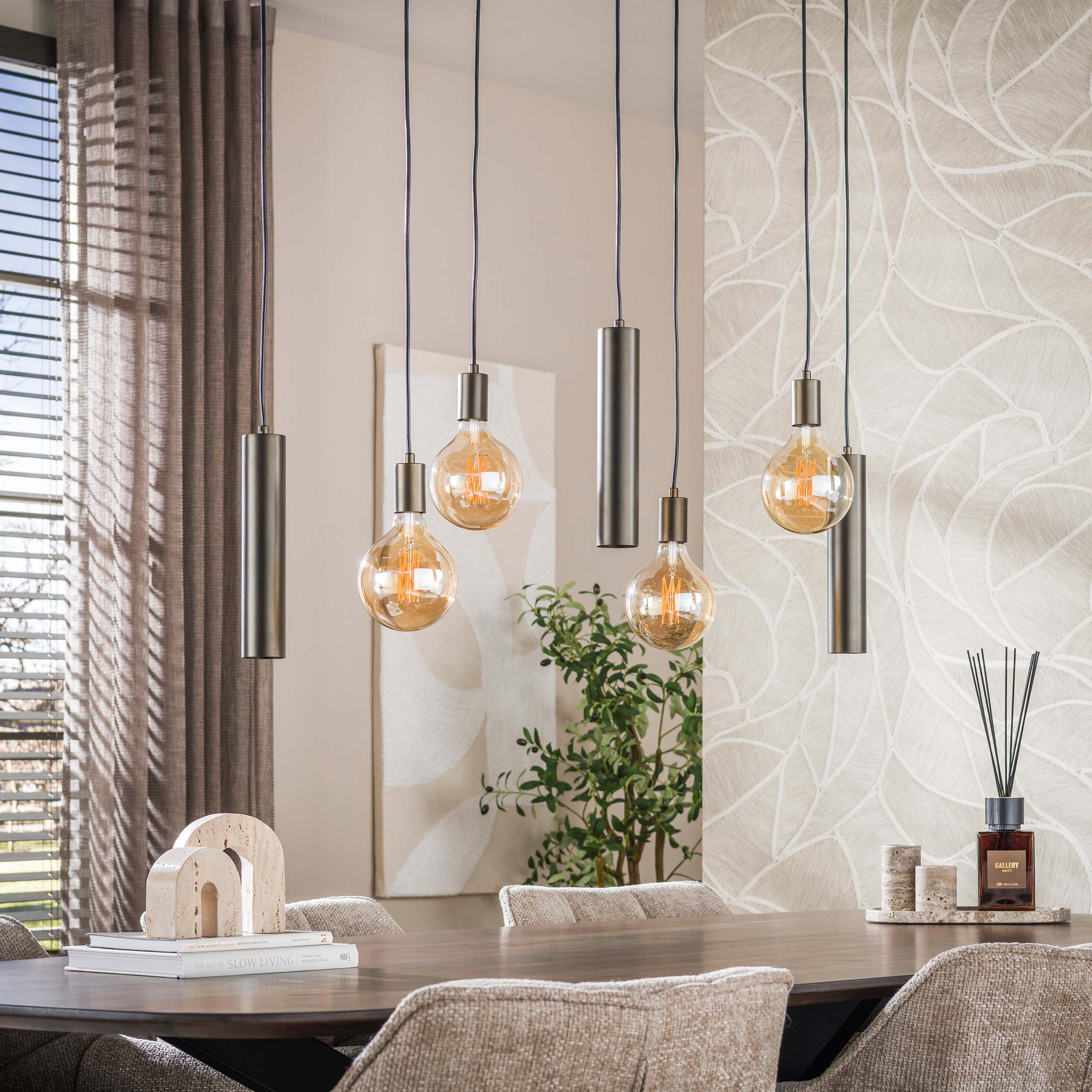 Hanglamp Senso 4+3-lichts / Sienna bruin