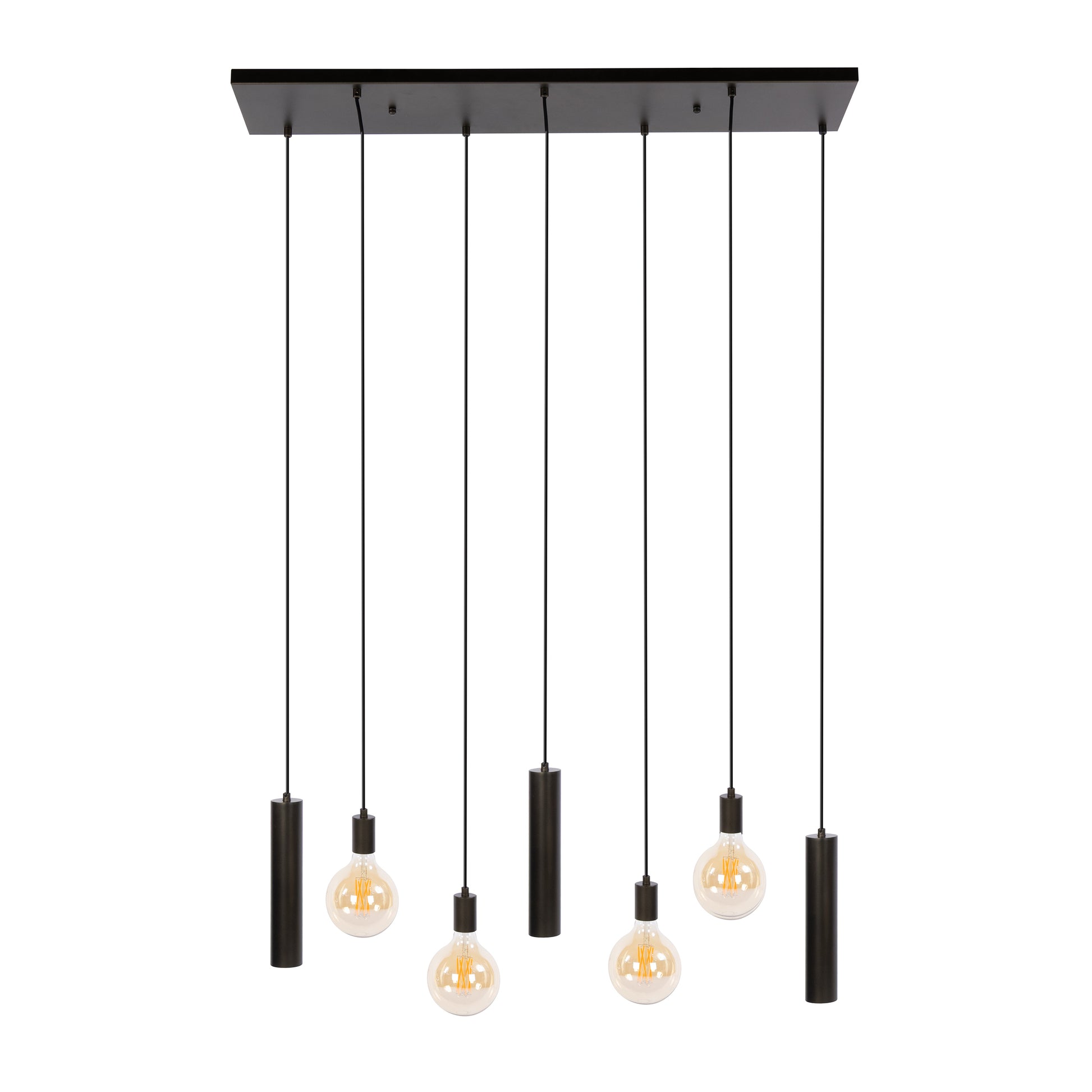 Hanglamp Senso 4+3-lichts / Sienna bruin