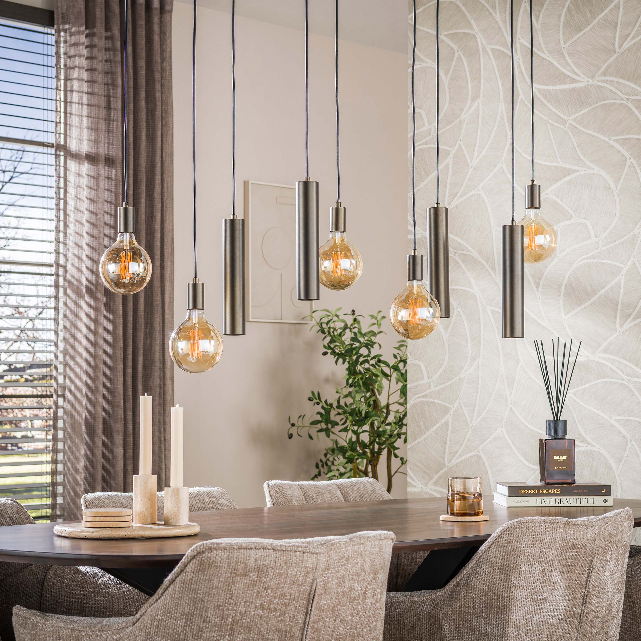Hanglamp Senso 5+4-lichts / Sienna bruin