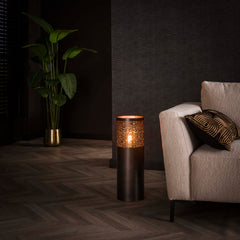 Vloerlamp Cylinder Glow 1 Lichts 60Cm Zwart Nikkel