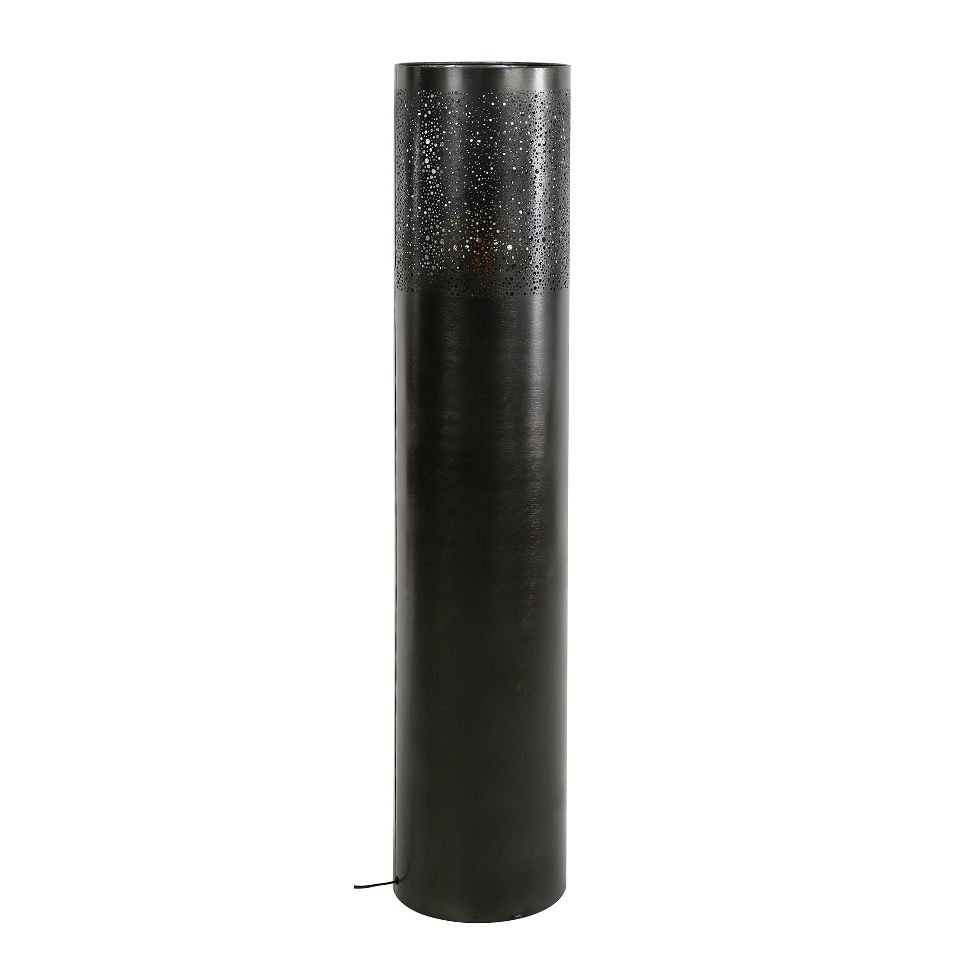 Vloerlamp Cylinder Glow 1 Lichts 120Cm Zwart Nikkel