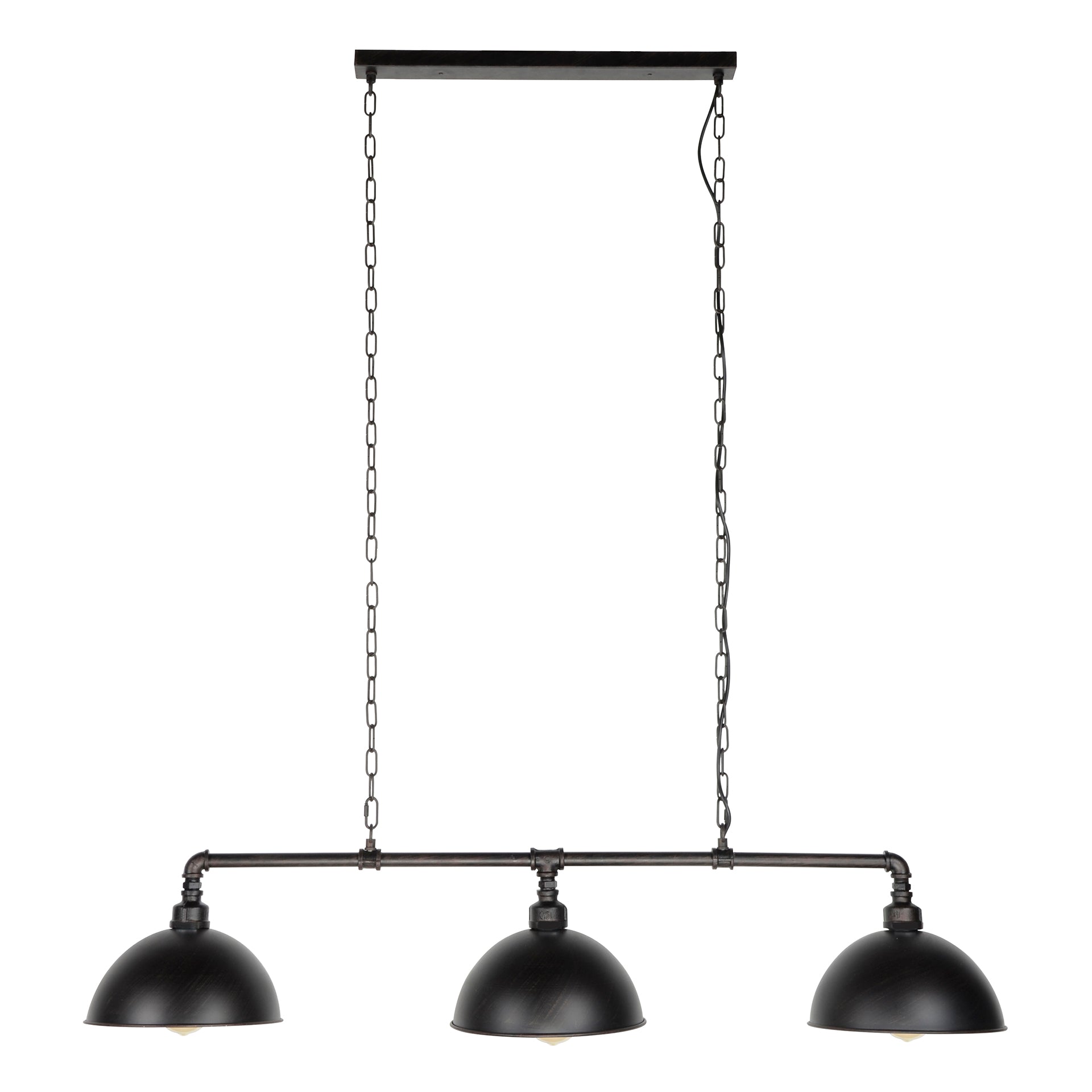 Hanglamp Industrial Tube 3 Lichts Zwart