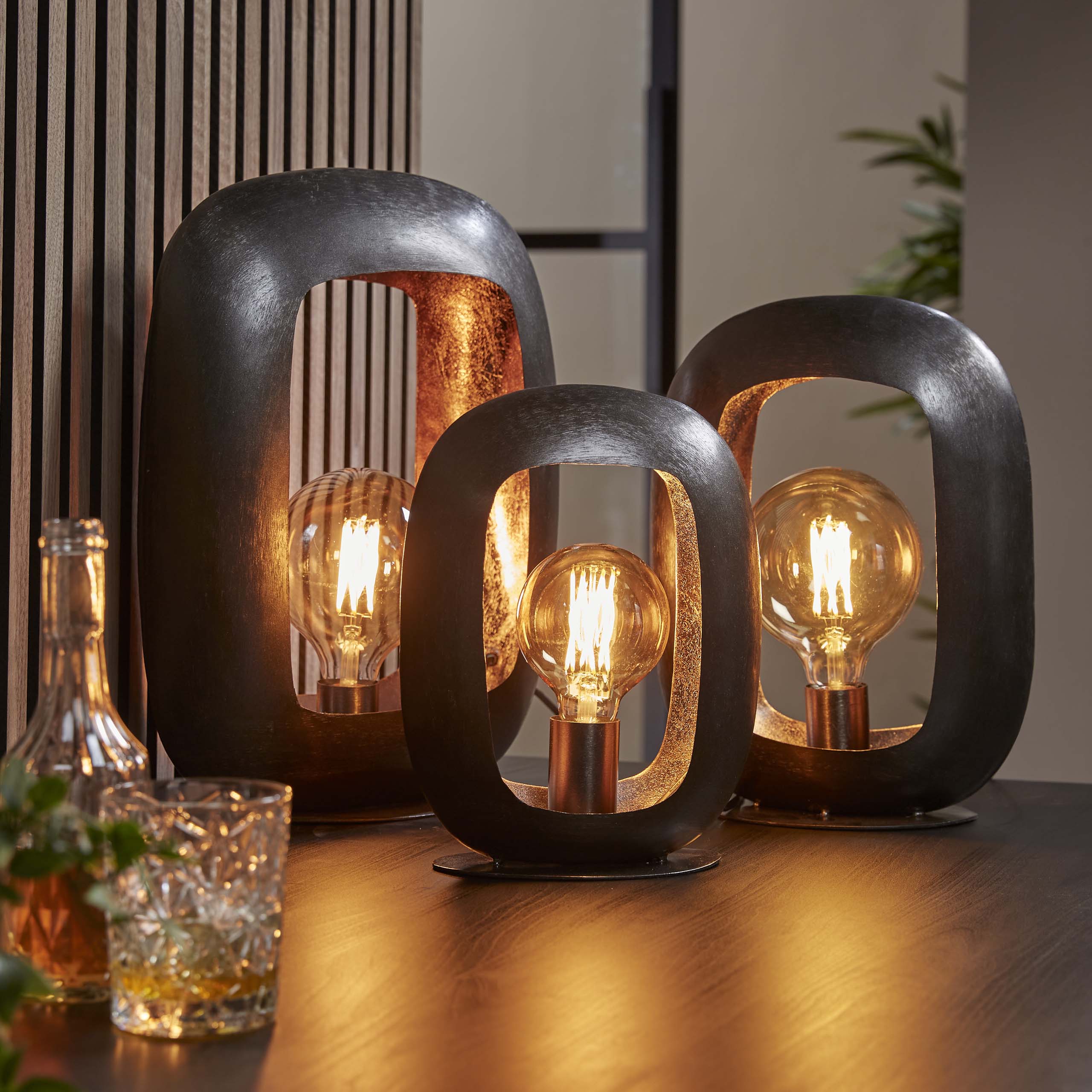 Tafellamp Arch Xl 1 Lichts Zwart Nikkel