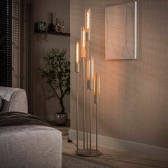 Vloerlamp Tube getrapt 5-lichts / Beige