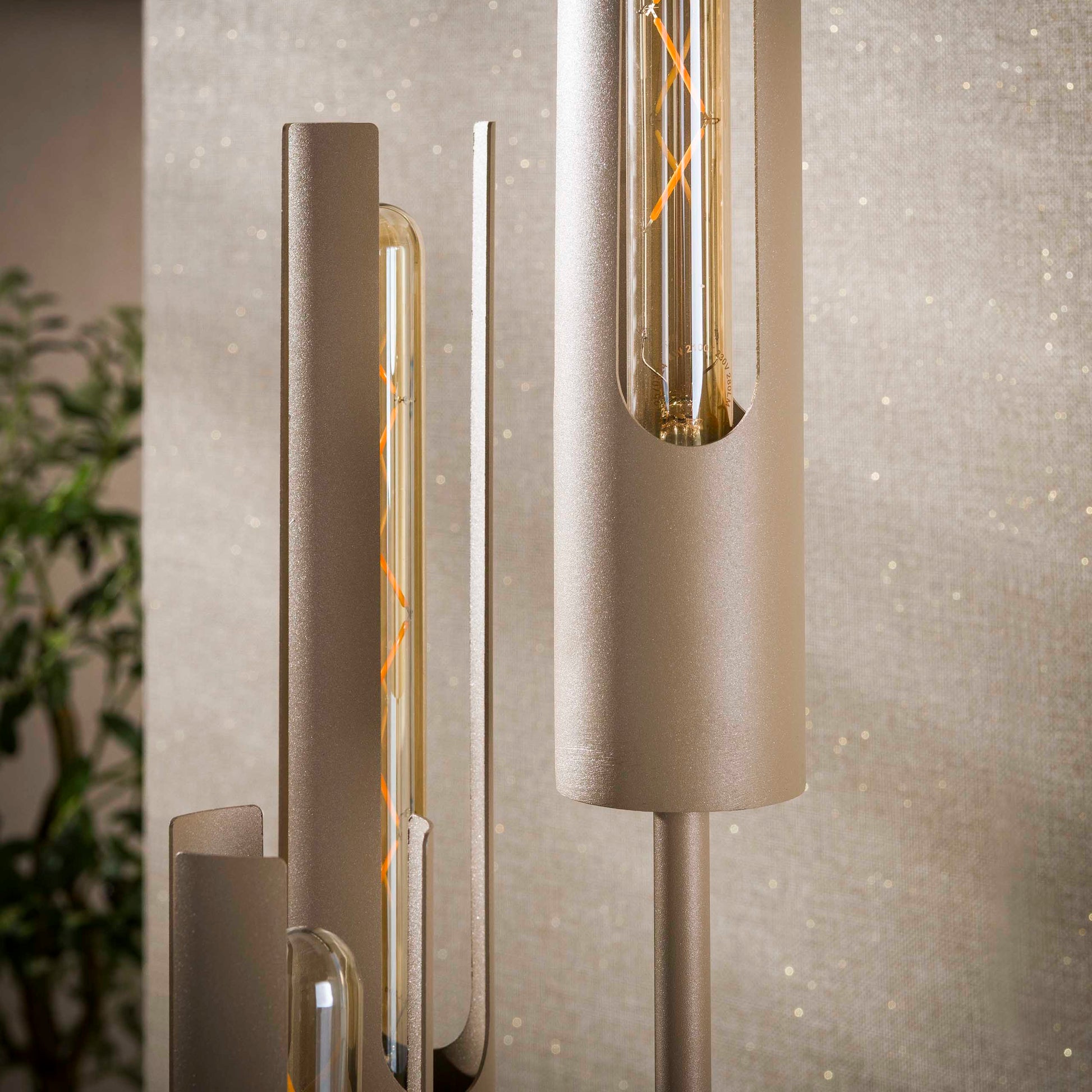 Vloerlamp Tube getrapt 5-lichts / Beige