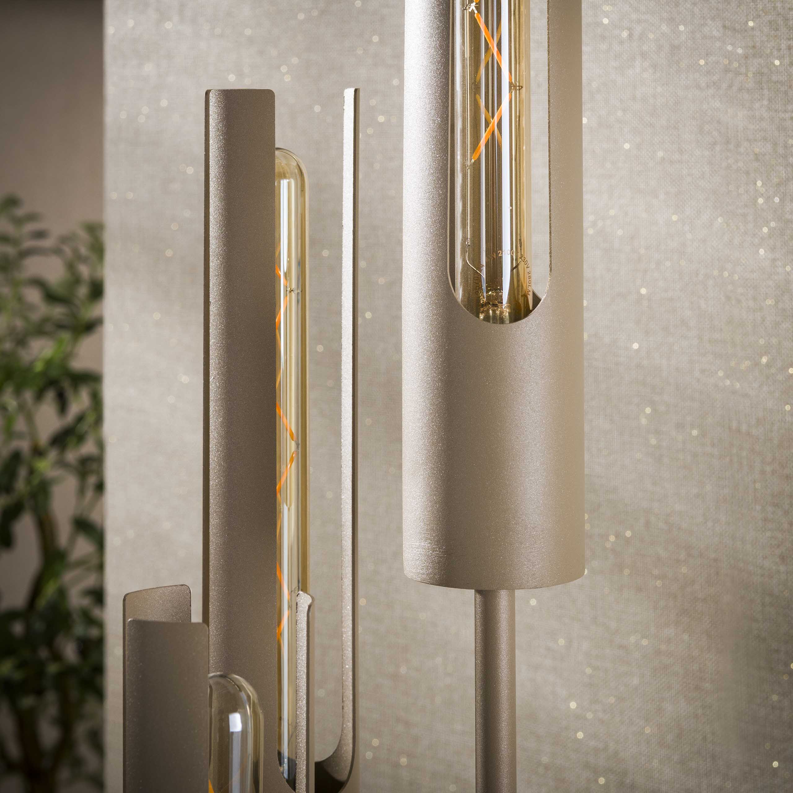 Vloerlamp Tube getrapt 5-lichts / Beige