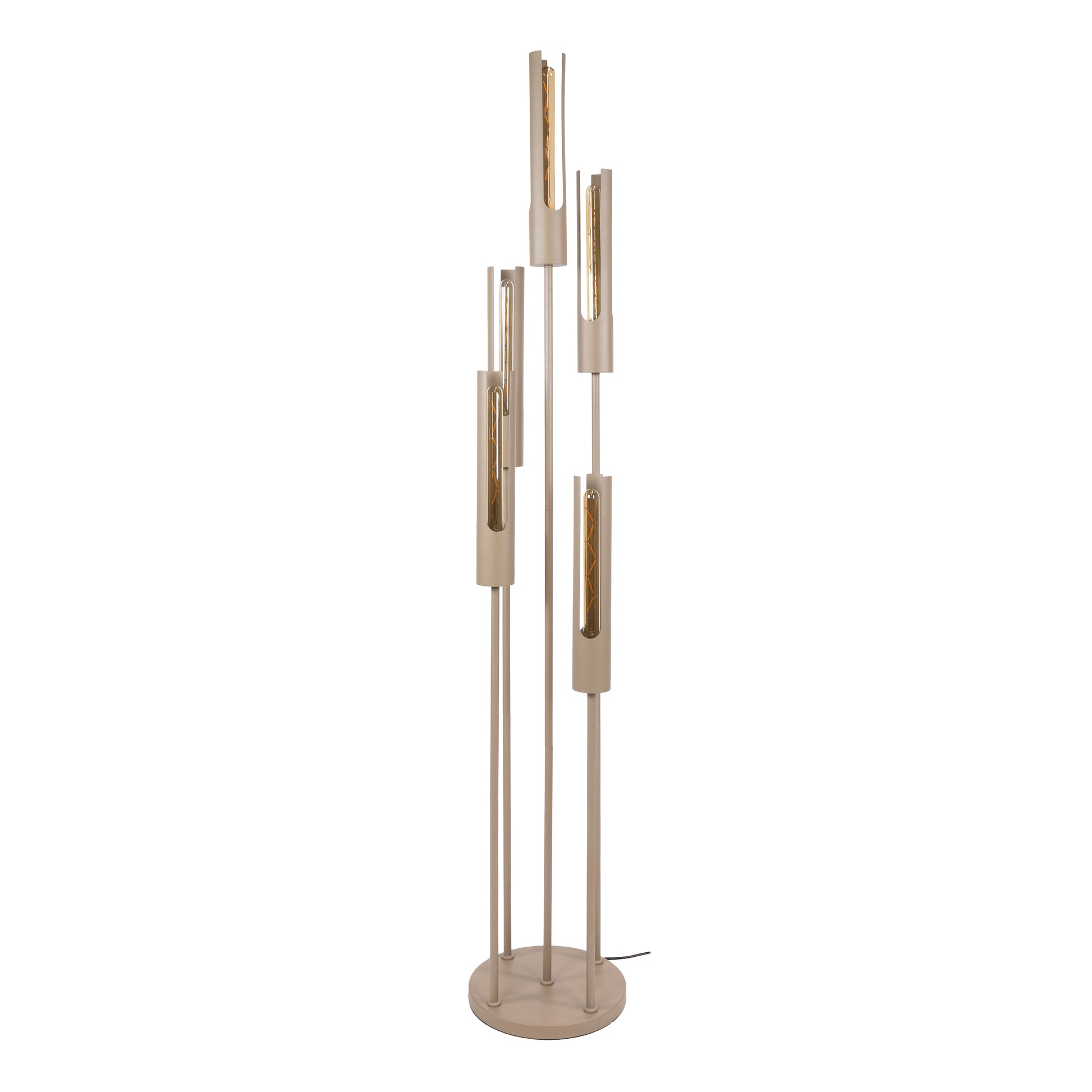 Vloerlamp Tube getrapt 5-lichts / Beige