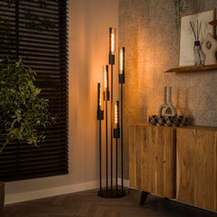Vloerlamp Tube Getrapt 5 Lichts Artic Zwart
