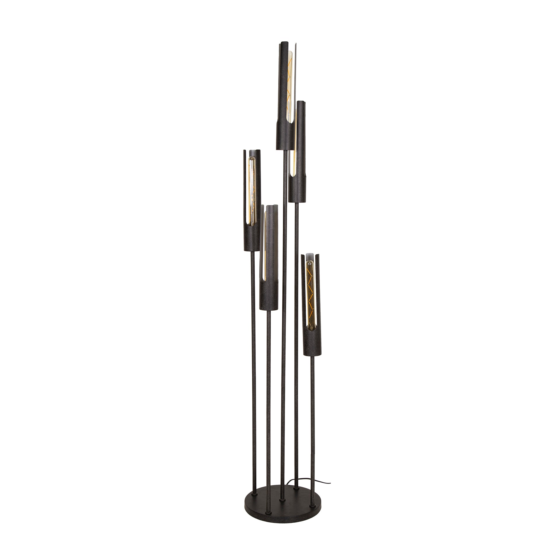 Vloerlamp Tube Getrapt 5 Lichts Artic Zwart