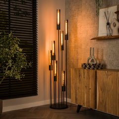 Vloerlamp Tube Getrapt 7 Lichts Artic Zwart