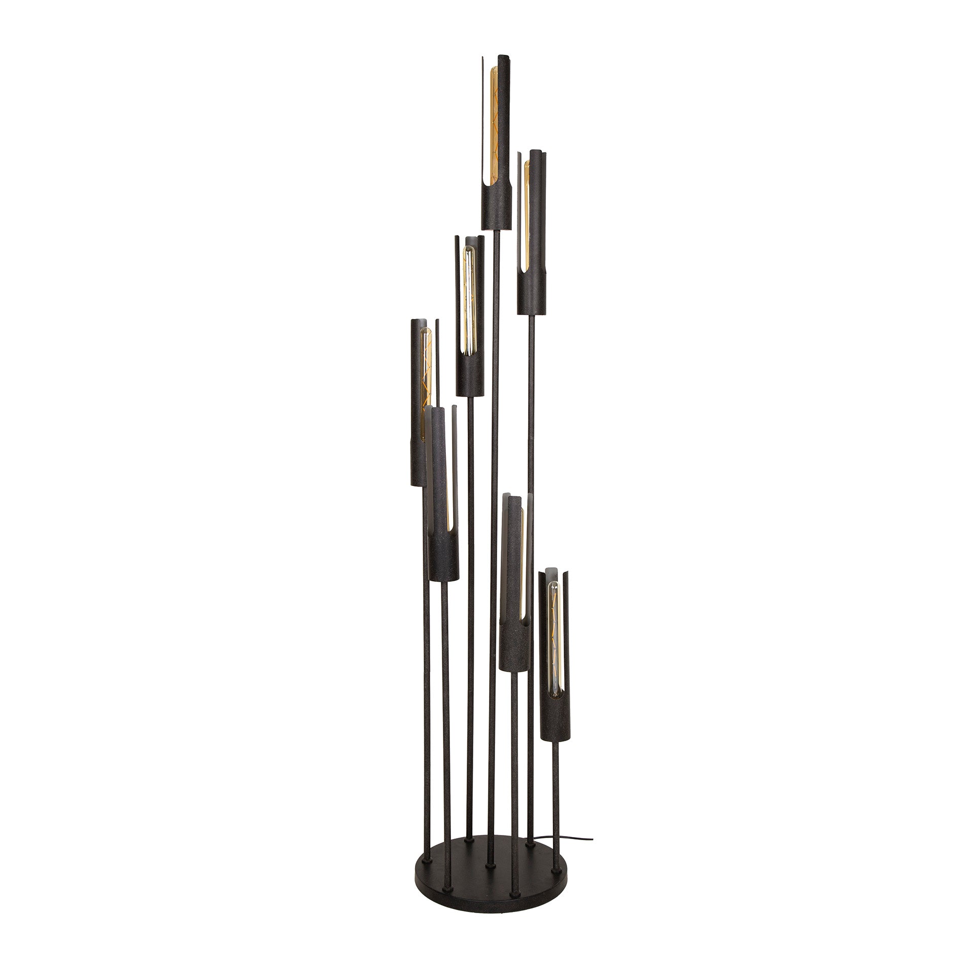 Vloerlamp Tube Getrapt 7 Lichts Artic Zwart