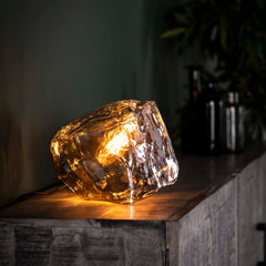 Tafellamp Rock 1 Lichts Chroom Glas