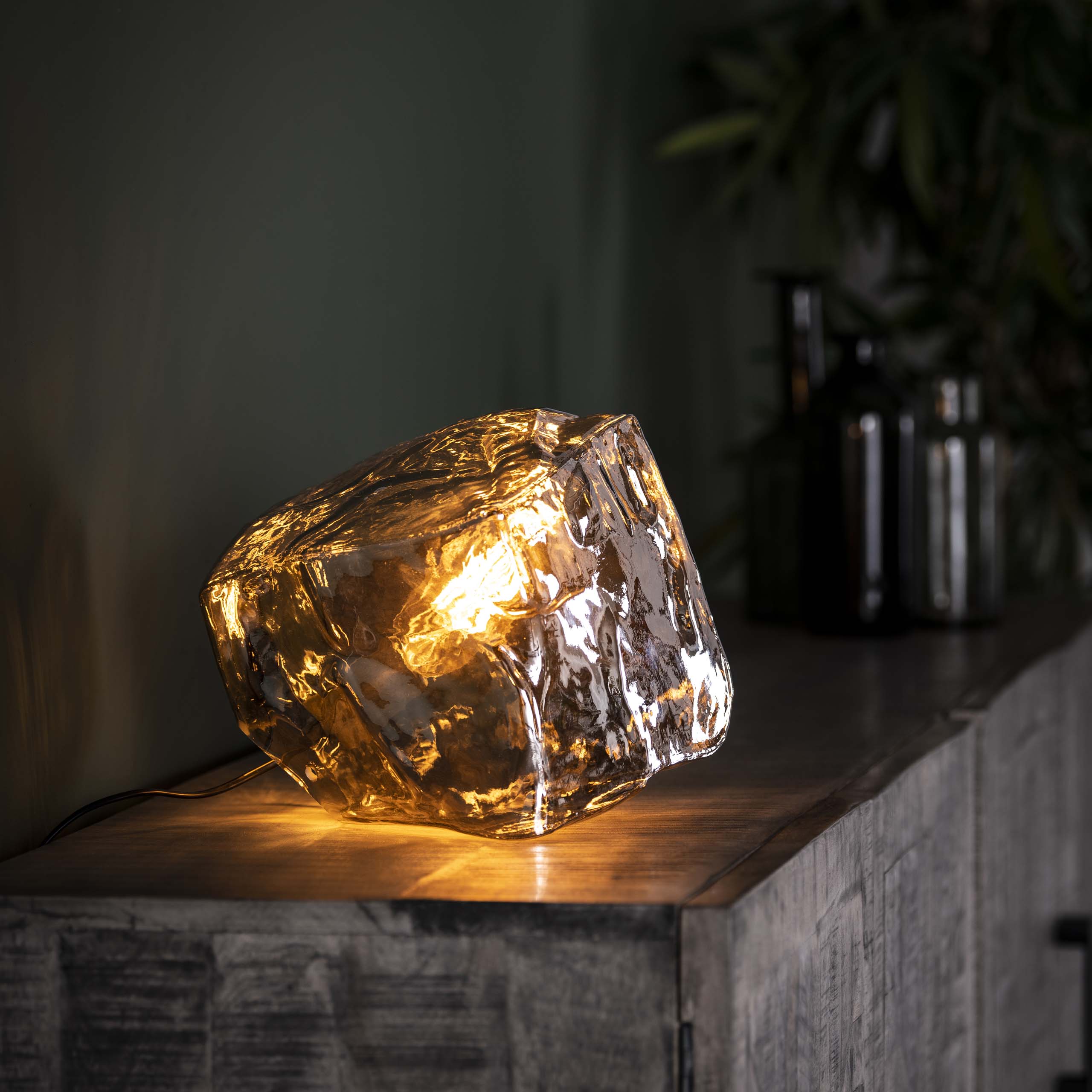 Tafellamp Rock 1-lichts / Chroom glas