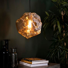 Hanglamp Rock 1 Lichts Chroom Glas