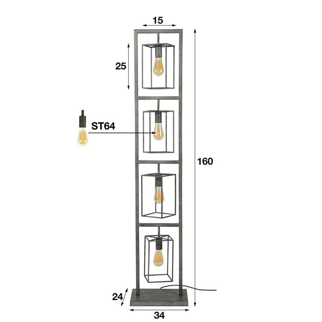 Vloerlamp 4L cubic tower