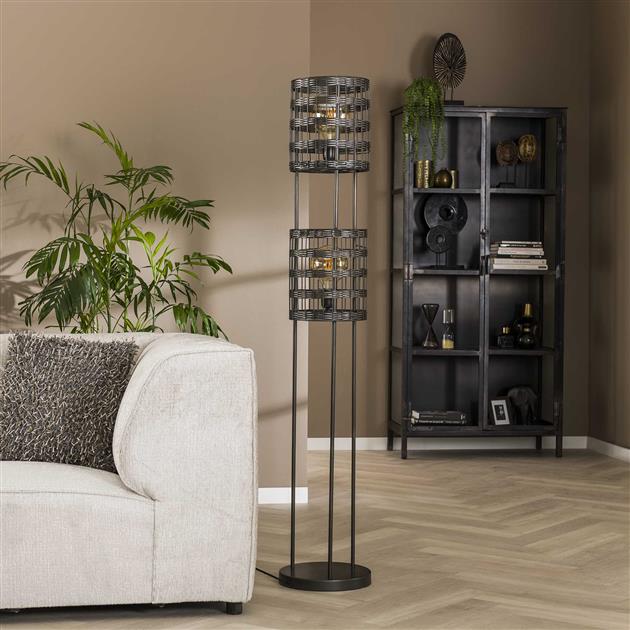 Vloerlamp 2L metal blinds