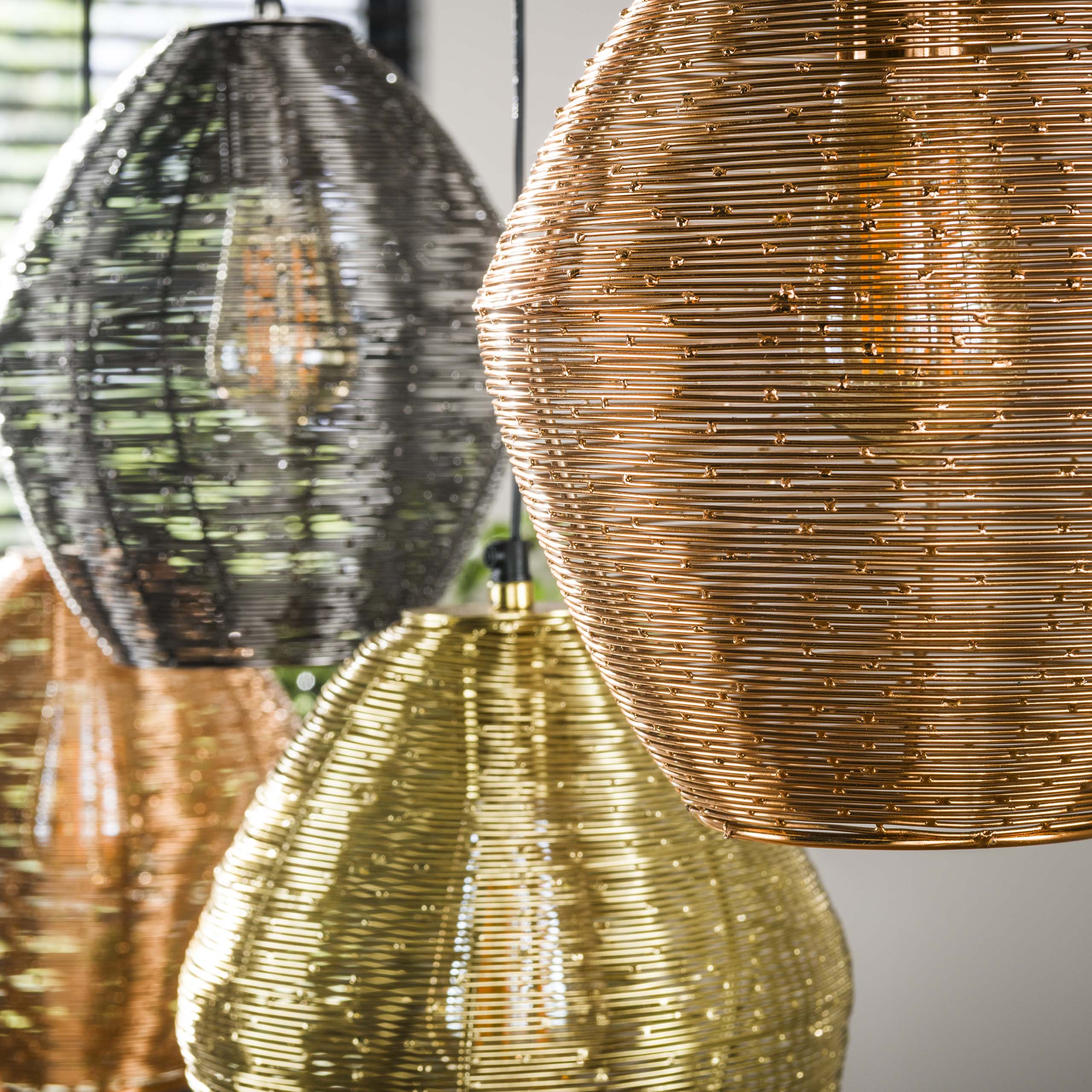 Hanglamp Web 5 Lichts Mat Nikkel Mix