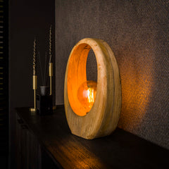 Tafellamp Arch Wood L 1 Lichts Massief Mango
