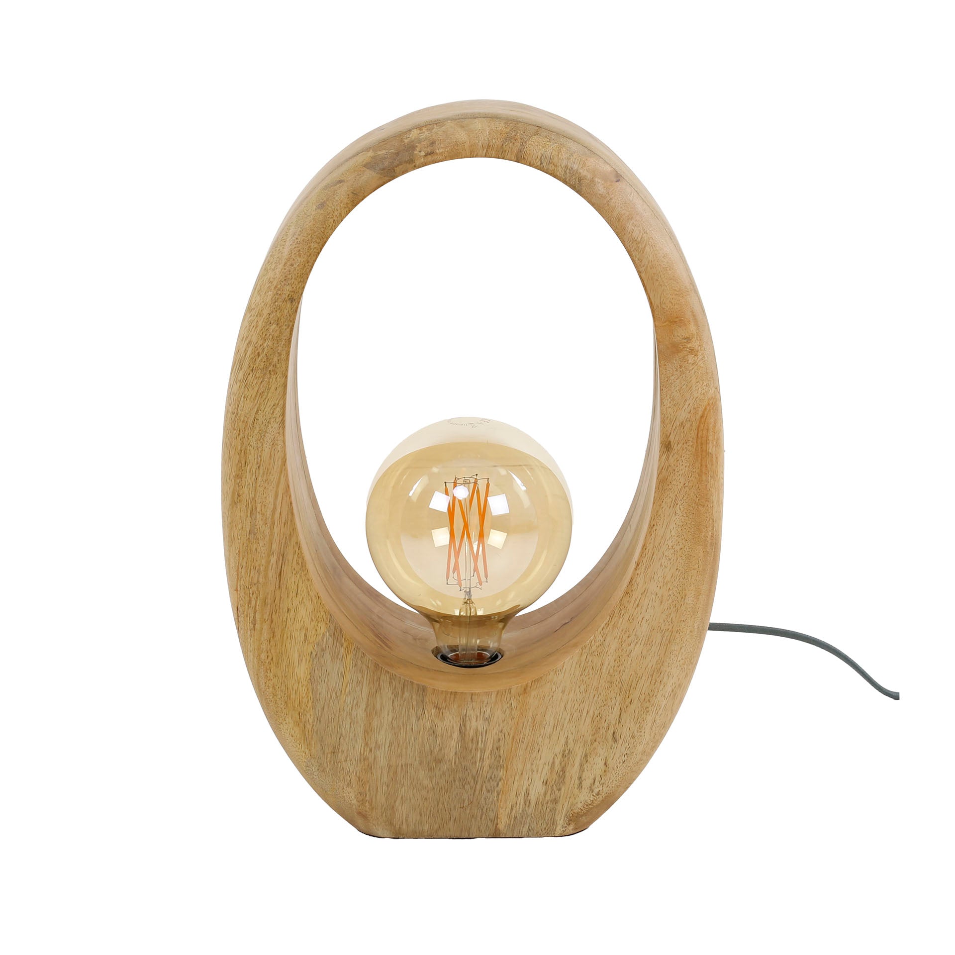 Tafellamp Arch Wood L 1 Lichts Massief Mango
