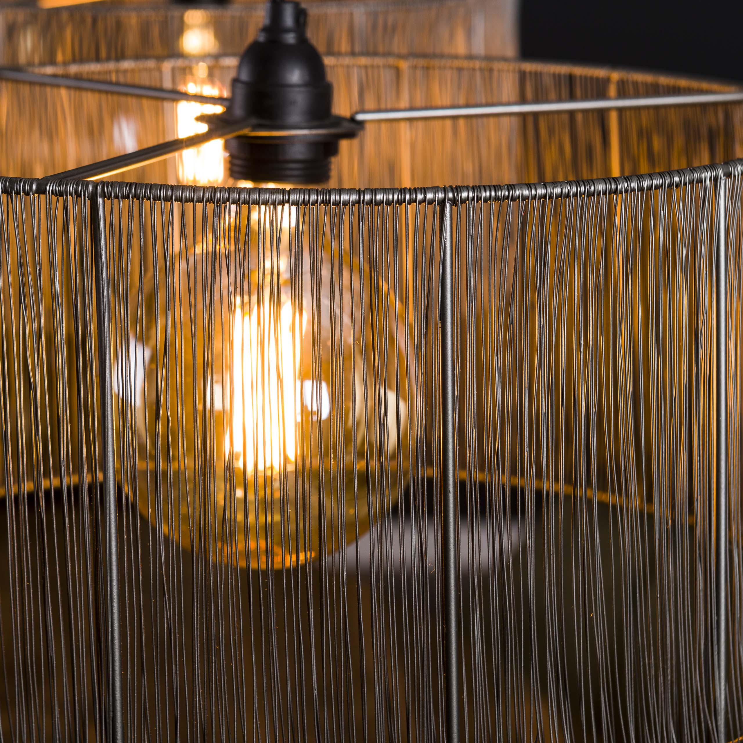 Hanglamp Stringshade 2 Lichts Zwart Nikkel