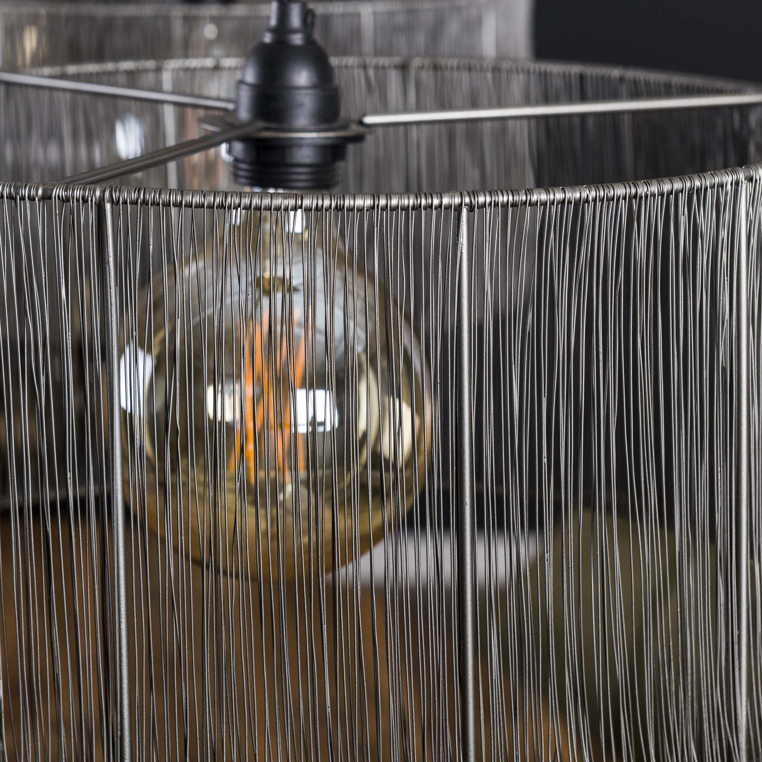 Hanglamp Stringshade 2 Lichts Zwart Nikkel