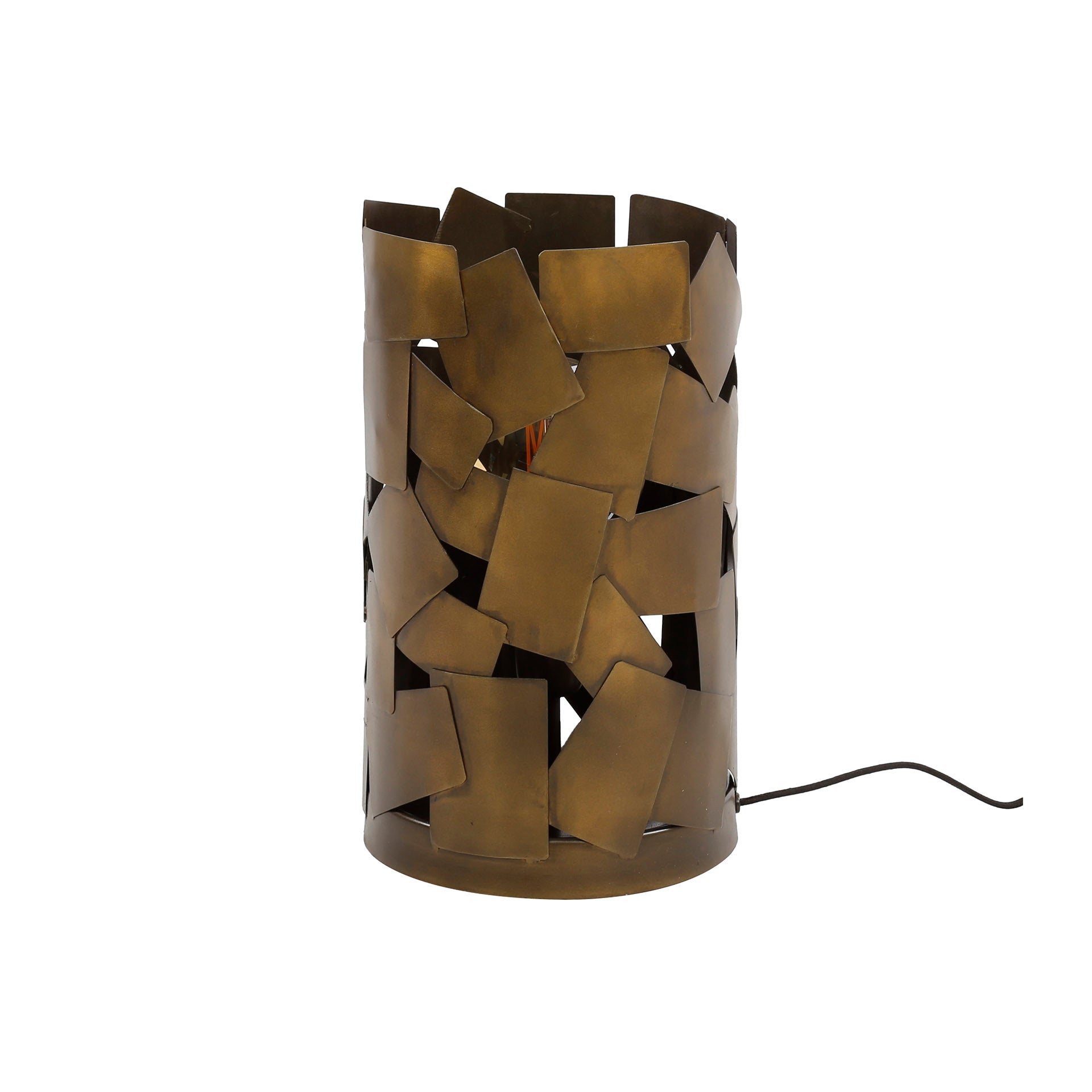Tafellamp Patch Cylinder 1 Lichts Antiek Brons