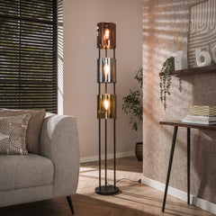 Vloerlamp Lucente Tricolore 3 Lichts Artic Zwart