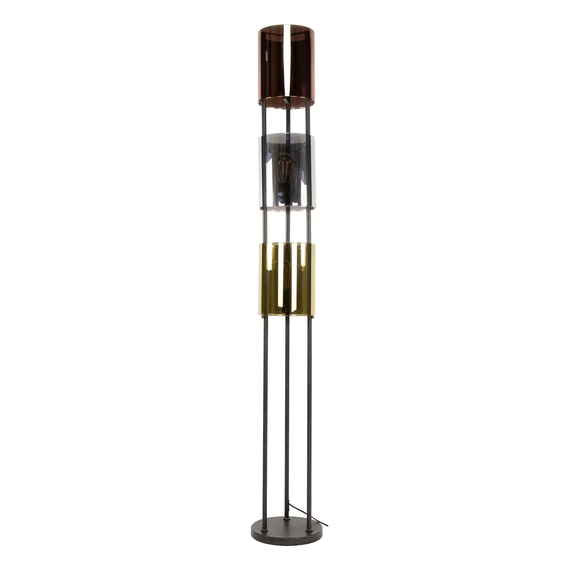 Vloerlamp Lucente Tricolore 3 Lichts Artic Zwart