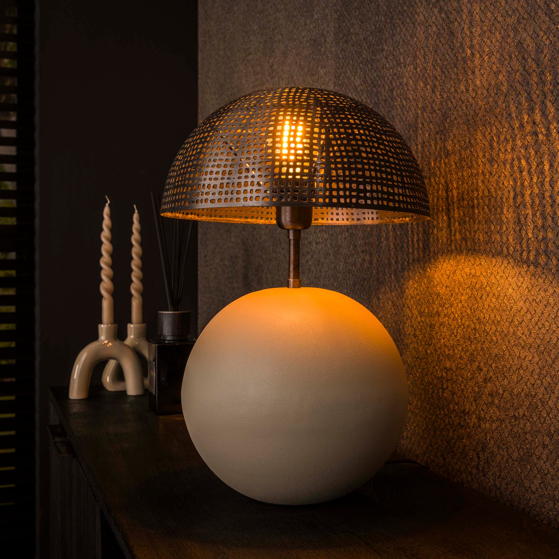 Tafellamp Sphere 1-lichts / Mat beige