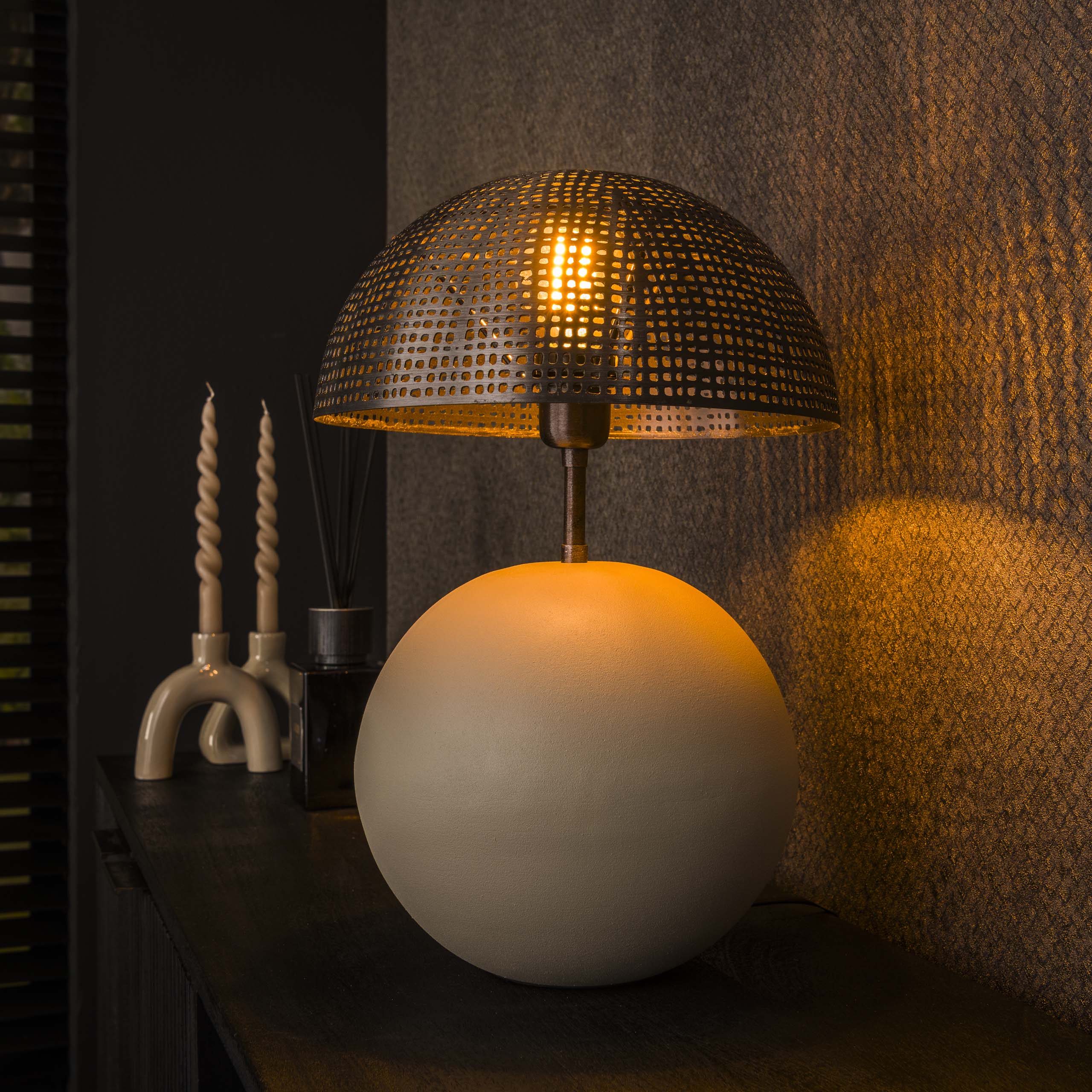 Tafellamp Sphere 1-lichts / Mat beige