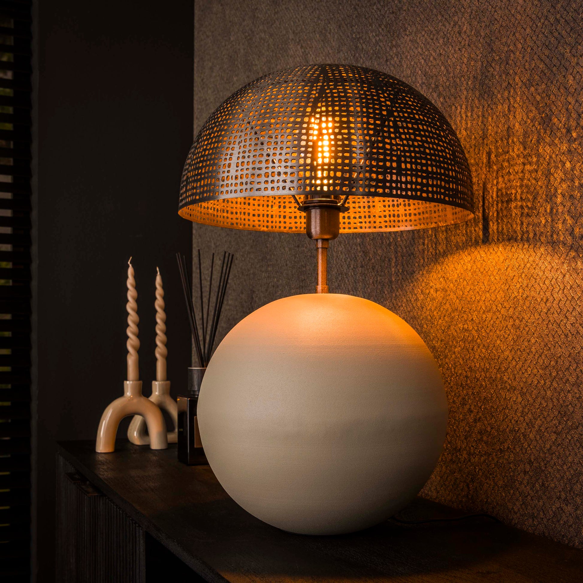 Tafellamp Sphere L 1-lichts / Mat beige