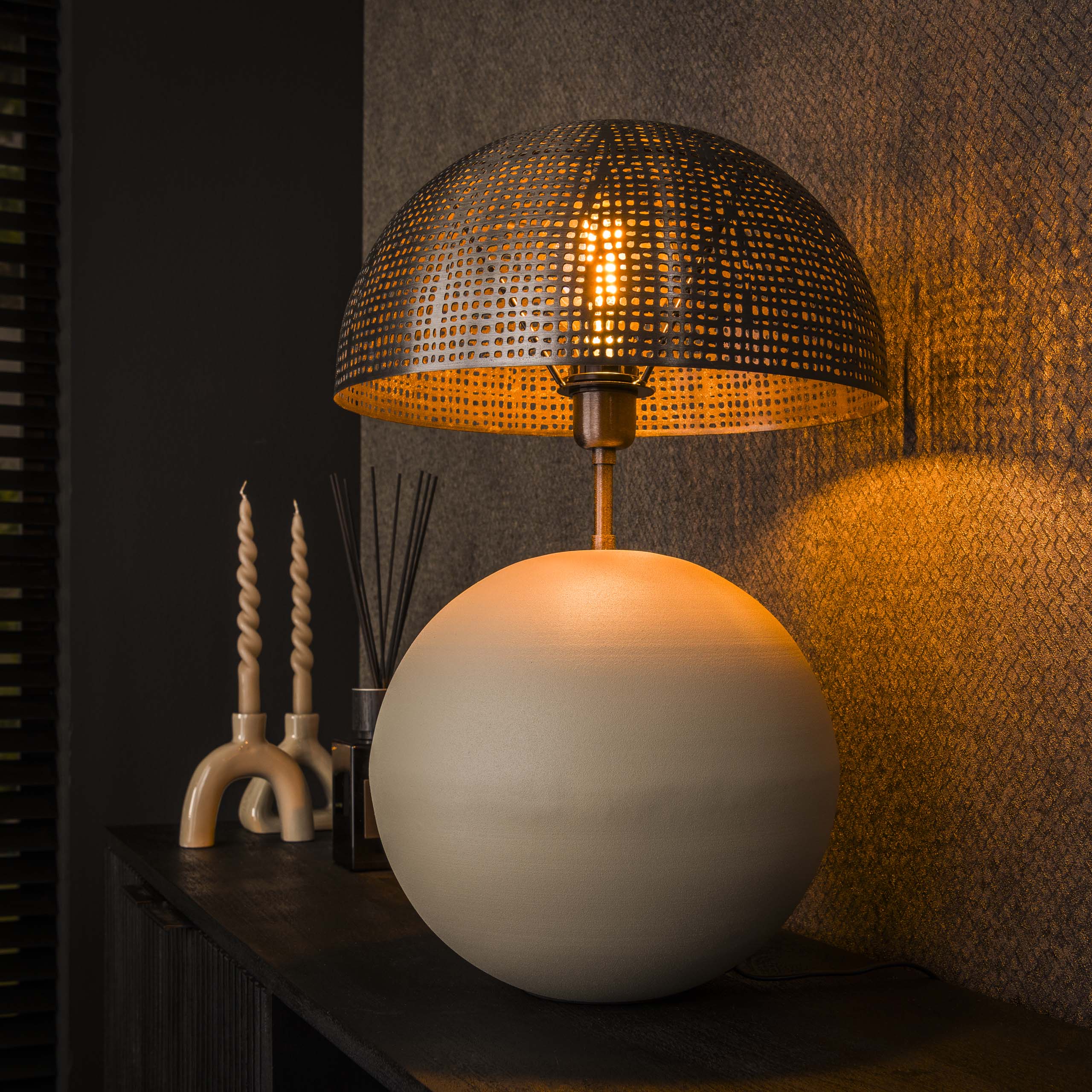 Tafellamp Sphere L 1-lichts / Mat beige