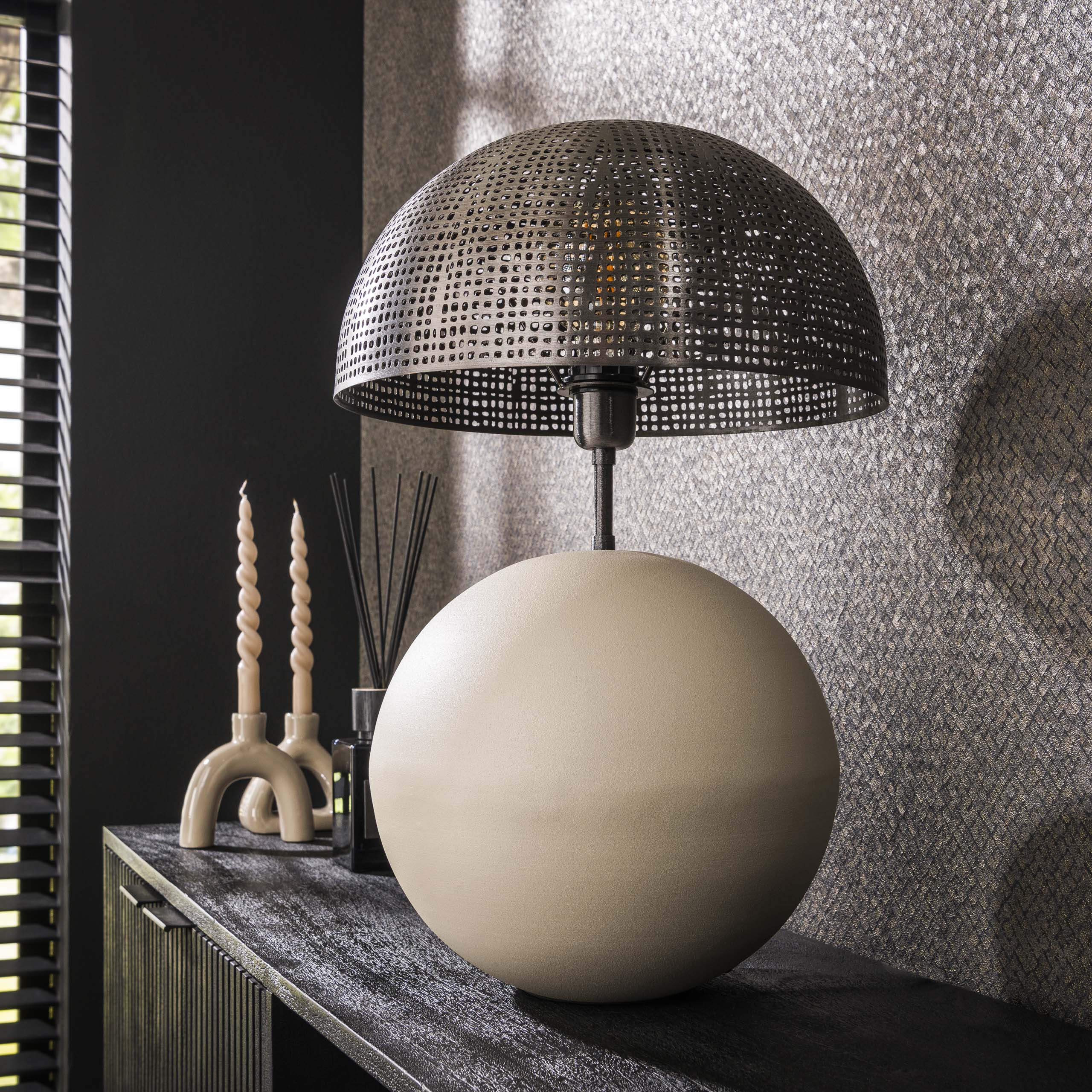 Tafellamp Sphere L 1 Lichts Mat Beige