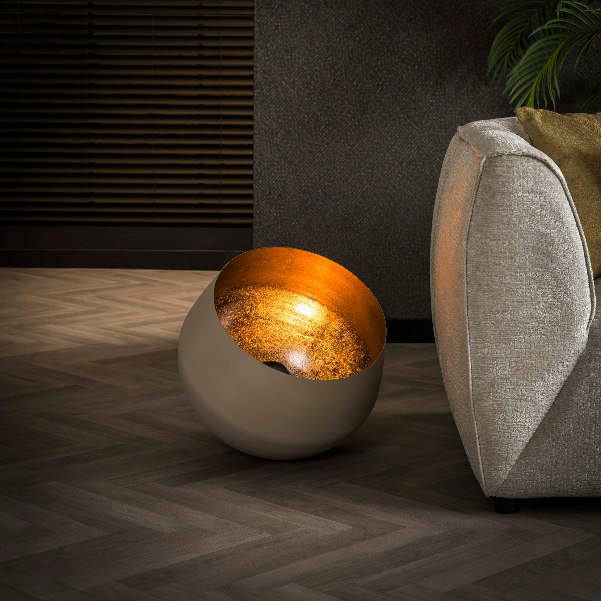 Tafellamp Basket 1-lichts Ø50cm / Mat beige